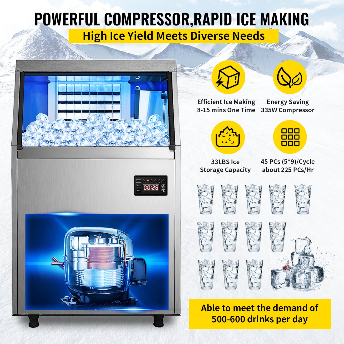 Ice Maker with Storage Capacity