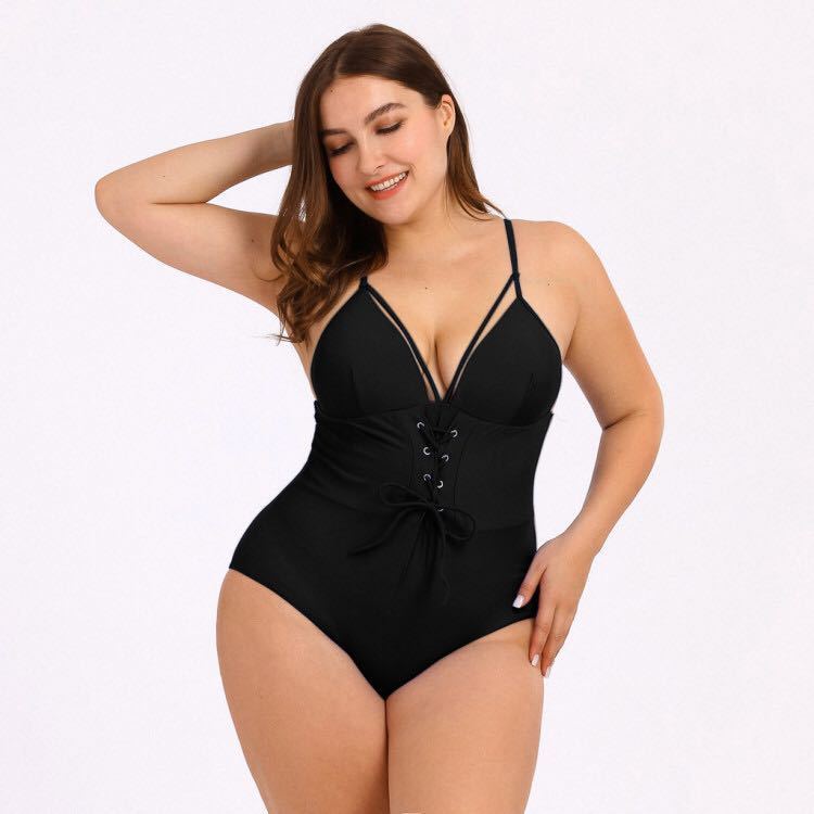 Women's Plus Size Bikini Printed Bouquet Waist TEZZONMAART