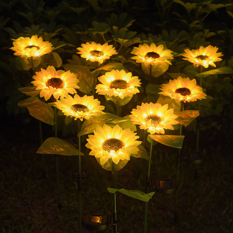 Lampade solari a LED a forma di girasole, luci decorative solari