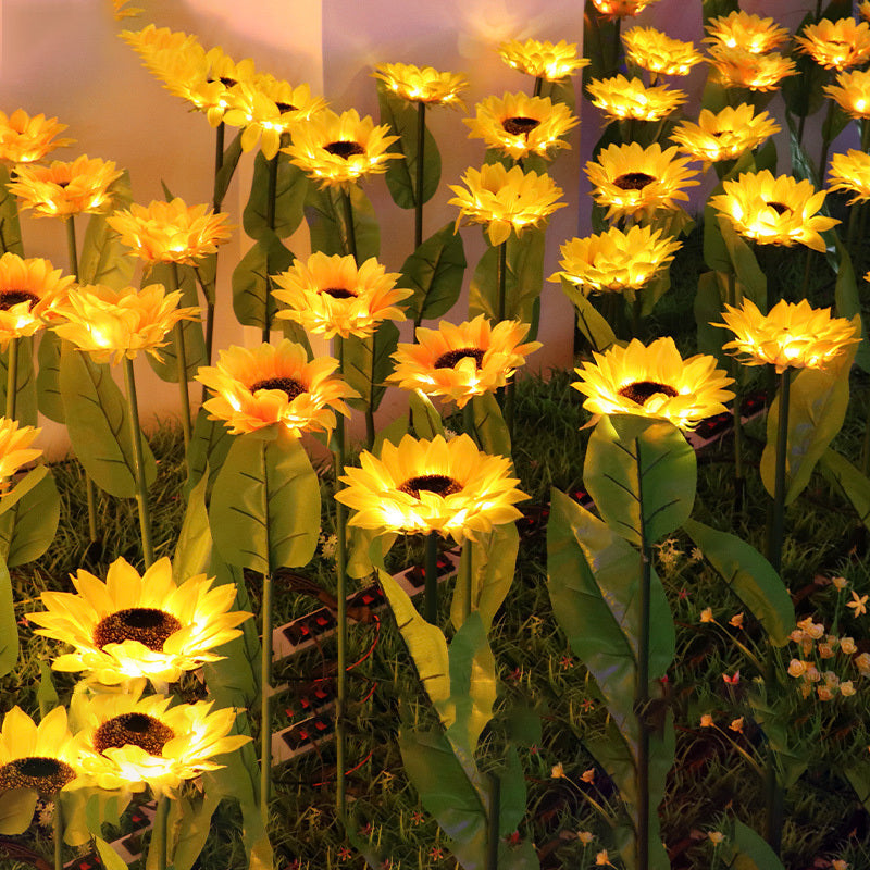 Lampade solari a LED a forma di girasole, luci decorative solari