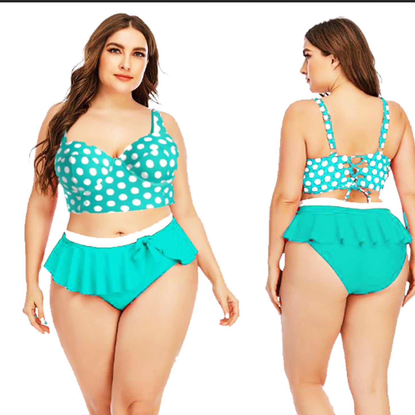 Large Plus Size Swimwear Female Push Up Bikini With Wave Women Bikini Set Two Pieces Swimsuit Bathing Suit Swim Beach Dress TEZZONMAART