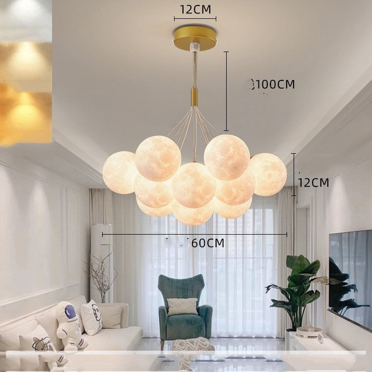 Lampadario da camera da letto Lampade nordiche Luci creative a bolle di luna