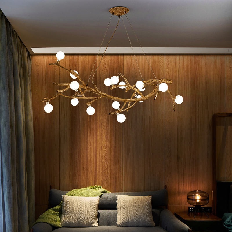 Lampadario da ristorante Luci decorative a forma di ramo di albero Lampade a vento giapponesi Wabi-sabi Zen
