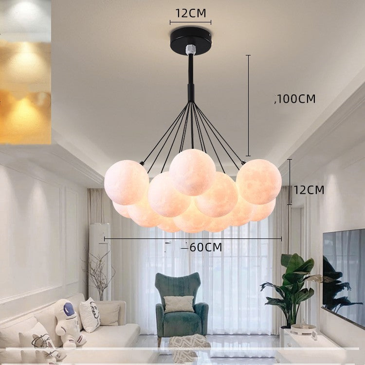 Lampadario da camera da letto Lampade nordiche Luci creative a bolle di luna