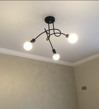 Lampadario minimalista creativo in ferro con tubo di ferro