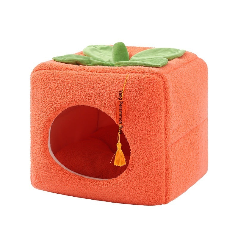 Lucky Persimmon Festive Gift Box Warm Pet Cat Nest