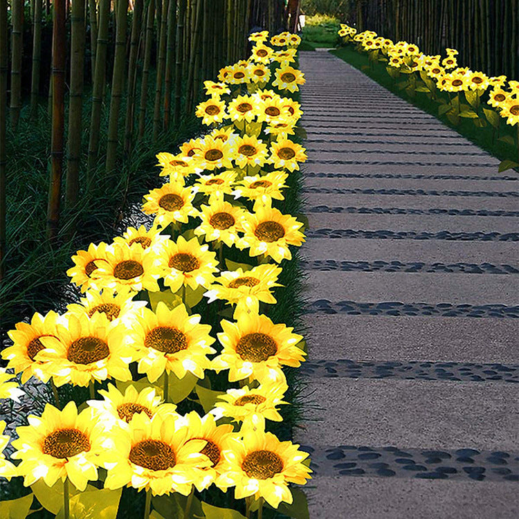 Lampade solari a LED a forma di girasole, luci decorative solari