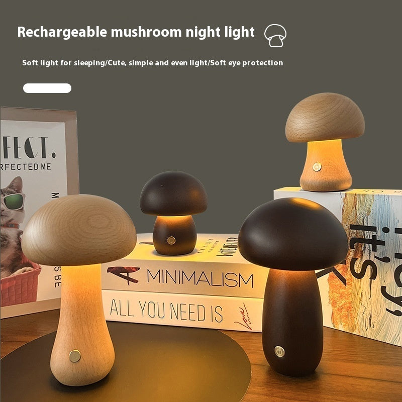 Lampada da comodino per camera da letto con decorazione a fungo, regalo creativo