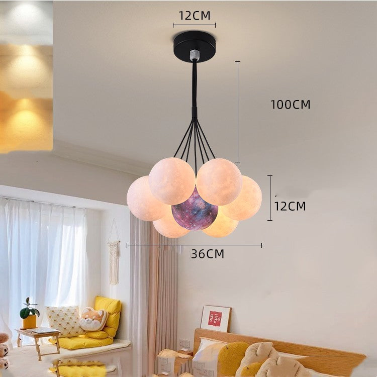 Lampadario da camera da letto Lampade nordiche Luci creative a bolle di luna