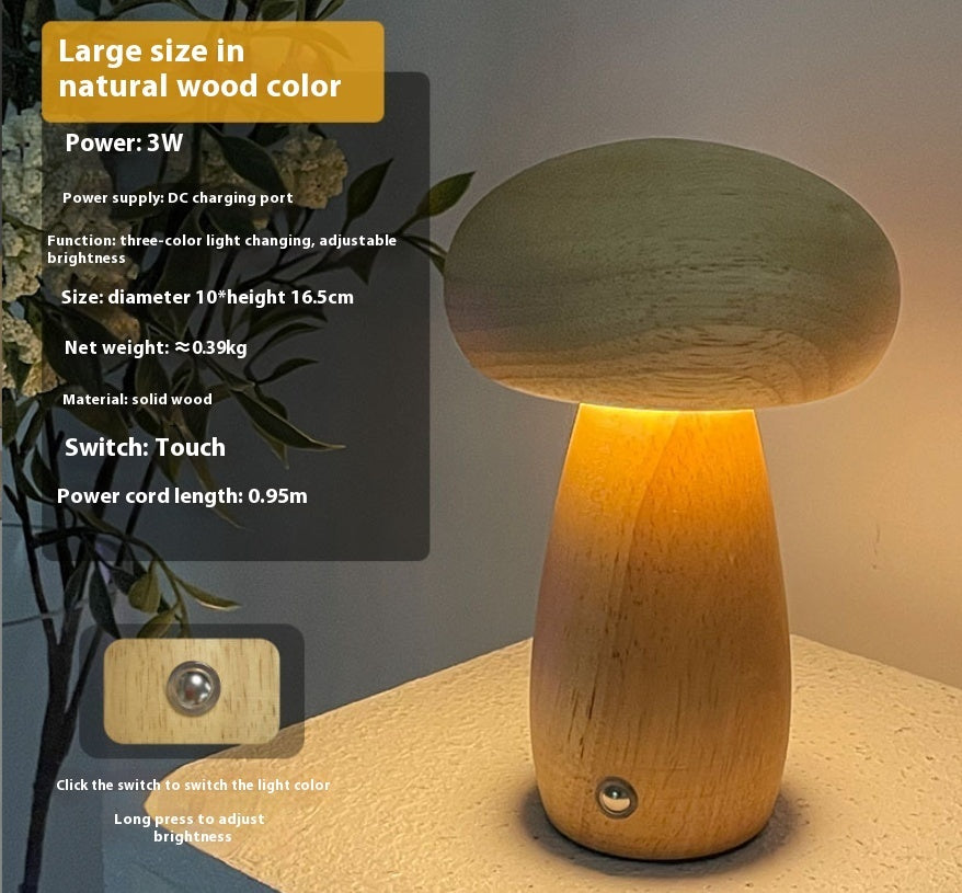 Lampada da comodino per camera da letto con decorazione a fungo, regalo creativo