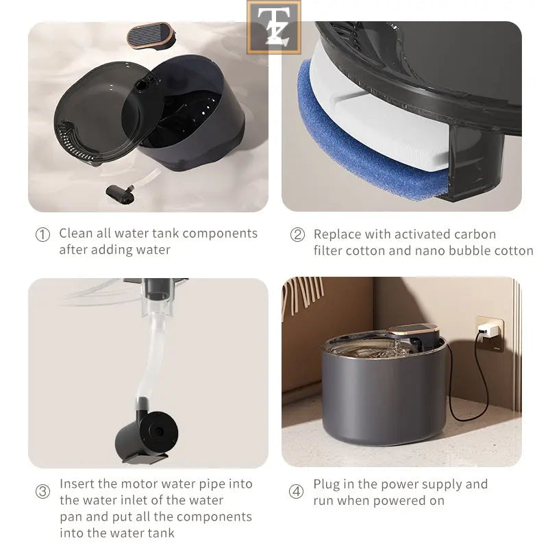 Automatic Pet Cat Water Fountain Mute Water Feeder Bowl USB Charge Auto Electric Feeder Pet Drinking Dispenser For Cat Dog Pet Products