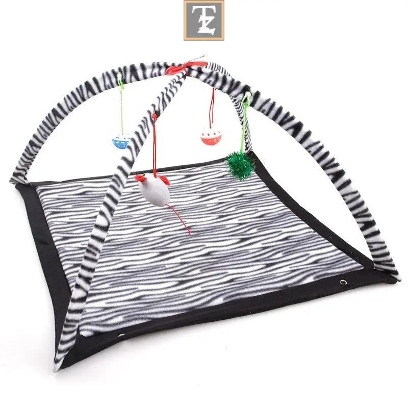 Cartoon Cat Play Tent Multifunctional Cat Hammocks Kitten Sleep Bed Foldable Cat Mat with Balls Cat Play House Toy