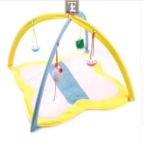 Cartoon Cat Play Tent Multifunctional Cat Hammocks Kitten Sleep Bed Foldable Cat Mat with Balls Cat Play House Toy