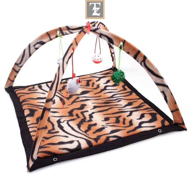 Cartoon Cat Play Tent Multifunctional Cat Hammocks Kitten Sleep Bed Foldable Cat Mat with Balls Cat Play House Toy