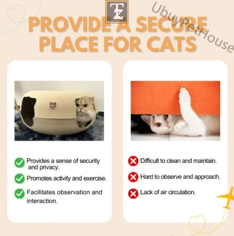 Cat Tunnel BedCat Nest Four Seasons Universal Summer Sleep Internet Red Donut Dodge House Pet Cat Drill Hole Semi-EnclosedPeekaboo Cat Cave, Cat Donut Tunnel Toy For Indoor Cats, Circle Bed