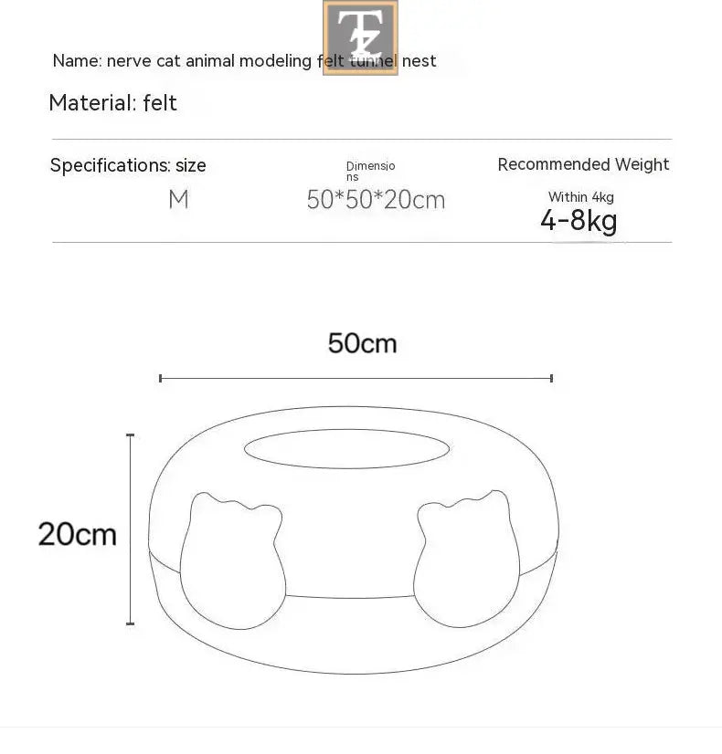Cat Tunnel BedCat Nest Four Seasons Universal Summer Sleep Internet Red Donut Dodge House Pet Cat Drill Hole Semi-EnclosedPeekaboo Cat Cave, Cat Donut Tunnel Toy For Indoor Cats, Circle Bed