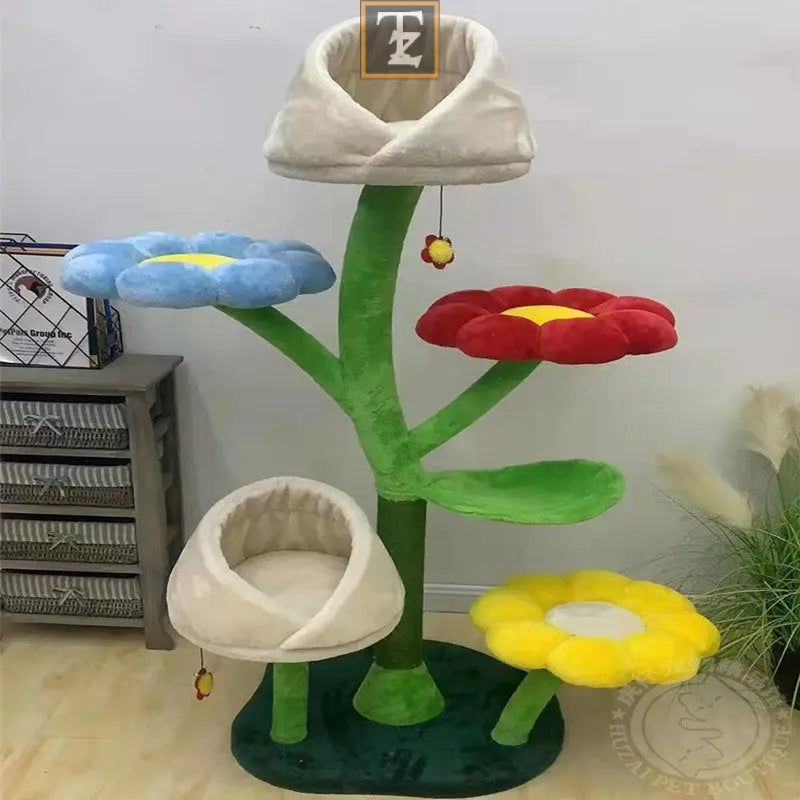 Flower Cat's Nest Platform Grasping Board Integrated Climbing Frame