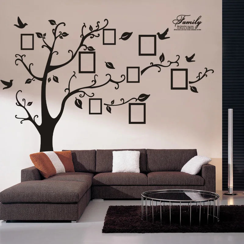 Large Size Photo Tree PVC Wall Decals Family Tree Living Room Background Decoration Wall Stickers Home Decor Self-adhesive Mural