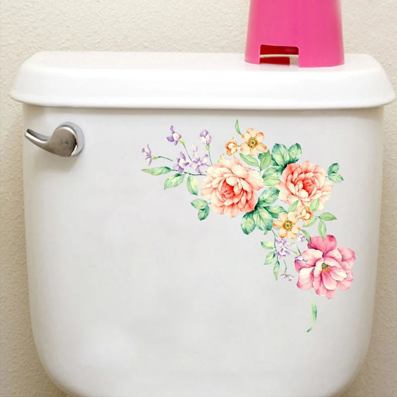 Peony Flowers Wall Stickers Home Decor Wallpaper Removable Vinyl Art Decals For Kids Living Room Toilet Fridge Decoration Poster