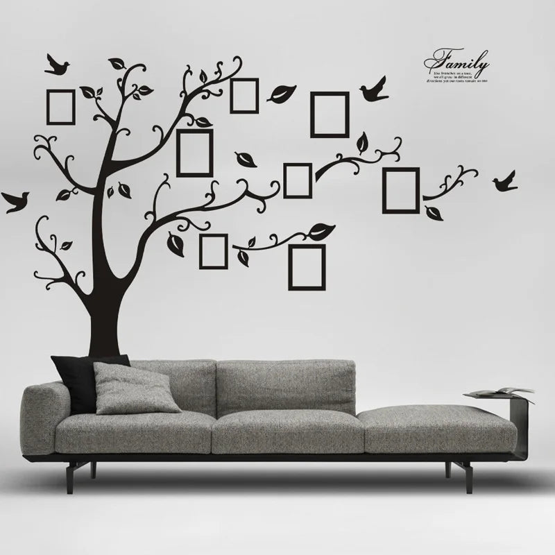 Large Size Photo Tree PVC Wall Decals Family Tree Living Room Background Decoration Wall Stickers Home Decor Self-adhesive Mural