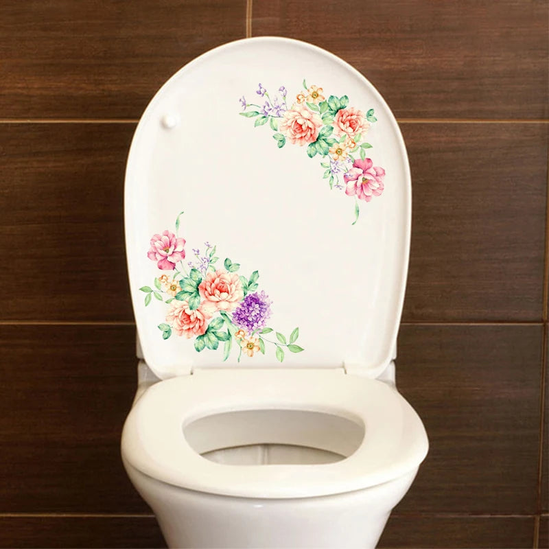 Peony Flowers Wall Stickers Home Decor Wallpaper Removable Vinyl Art Decals For Kids Living Room Toilet Fridge Decoration Poster