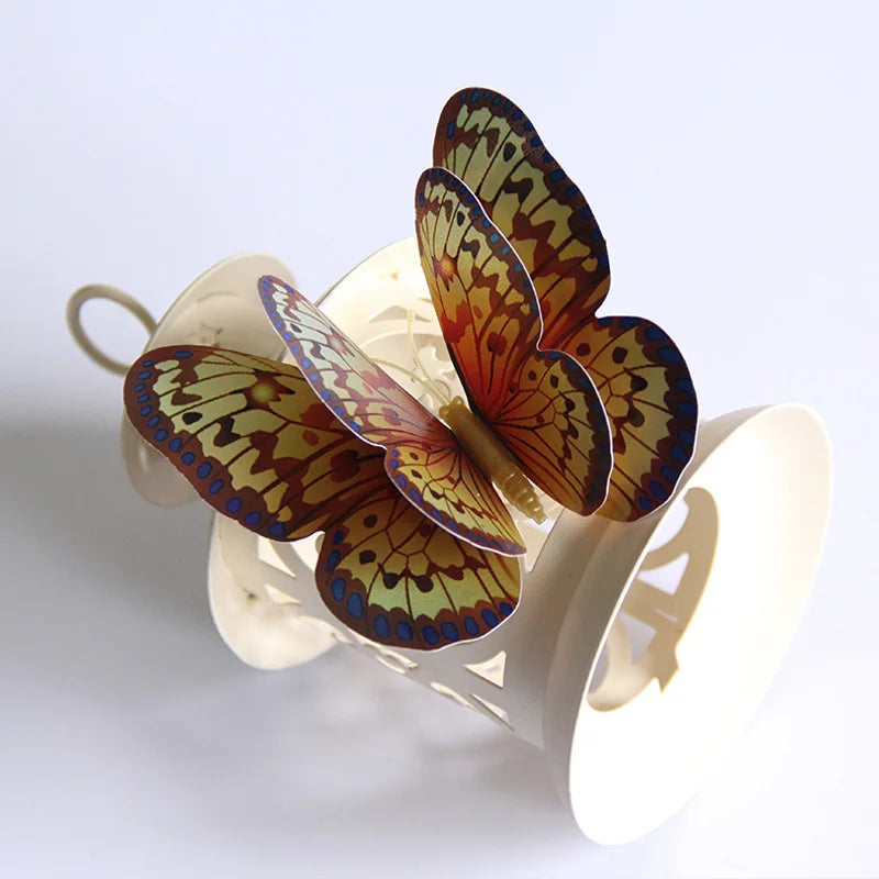 New 12Pcs Double Layer 3D Butterfly Wall Stickers Room Garden Home Decoration Butterflies Magnet Fridge For Wedding Decor Decals