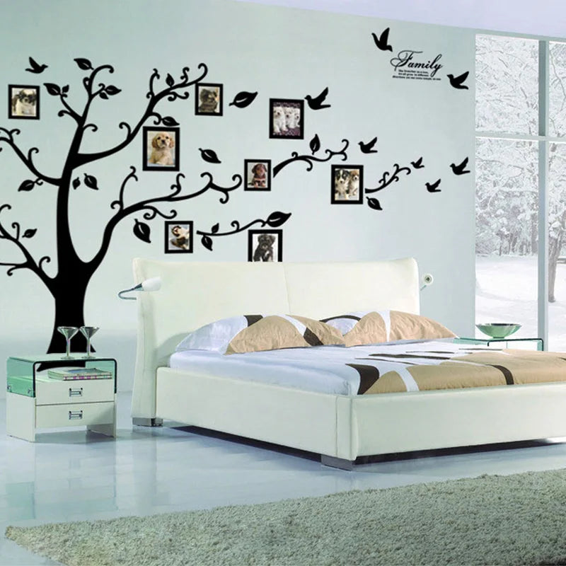 Large Size Photo Tree PVC Wall Decals Family Tree Living Room Background Decoration Wall Stickers Home Decor Self-adhesive Mural