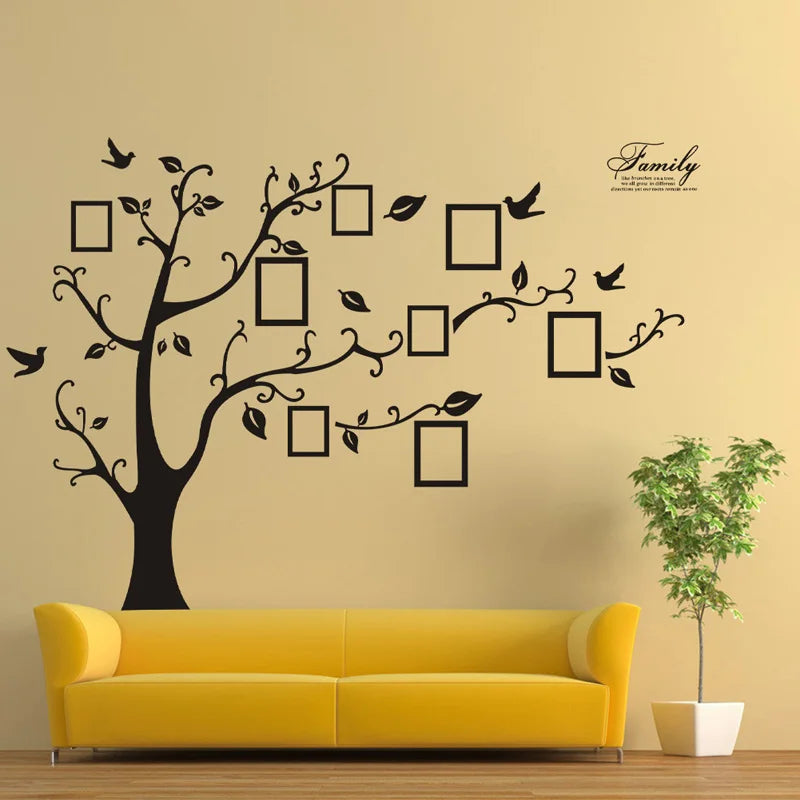 Large Size Photo Tree PVC Wall Decals Family Tree Living Room Background Decoration Wall Stickers Home Decor Self-adhesive Mural