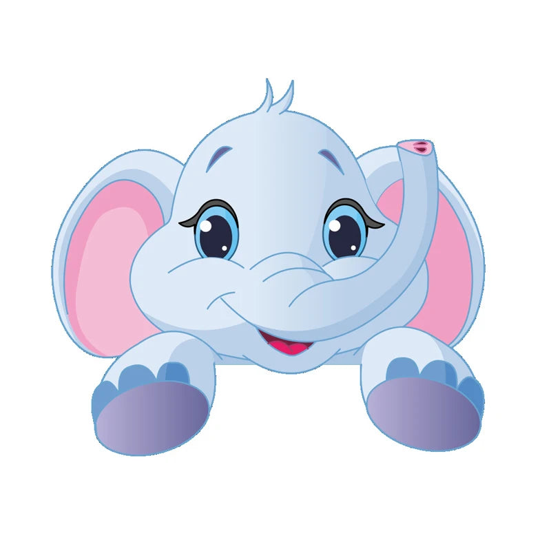 Cartoon Cute Elephant Kitten Panda Socket Switch Wall Sticker Vinyl Decals For Home Decor Lovely Animals Stickers Removable