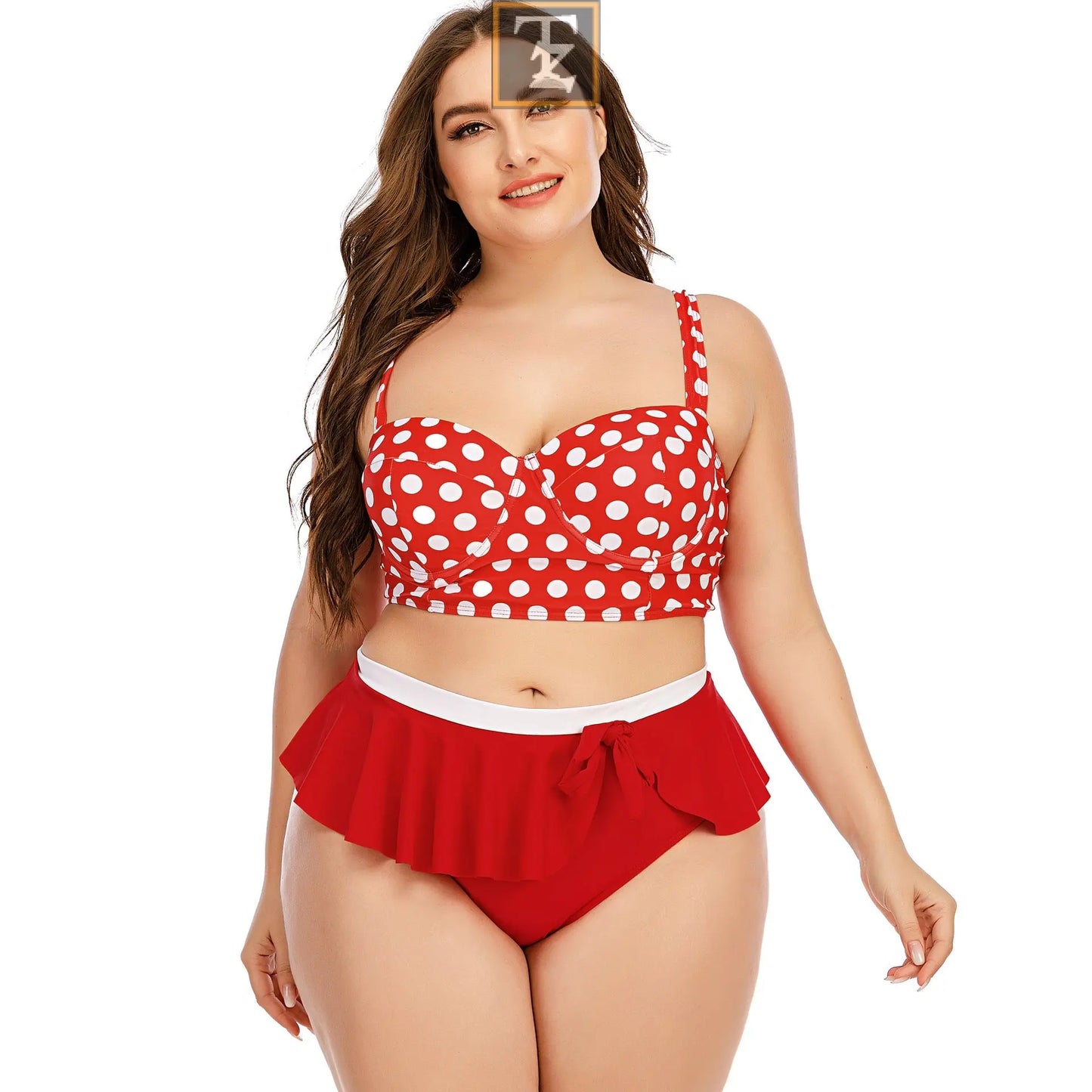 Large Plus Size Swimwear Female Push Up Bikini With Wave Women Bikini Set Two Pieces Swimsuit Bathing Suit Swim Beach Dress
