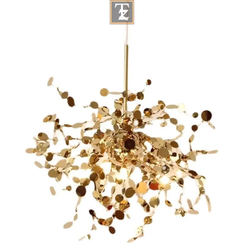 Nordic Minimalist Living Room Window Bar Tree Leaf Stainless Steel Chandelier Routine Essentials Studio