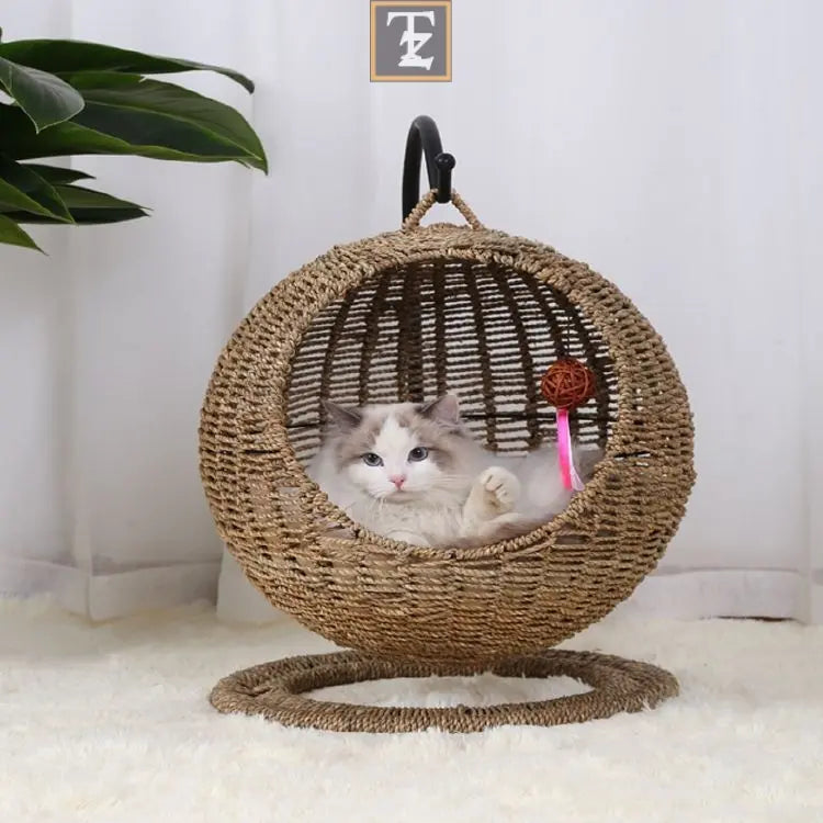 Pet Cat Litter Round Semi-enclosed Opening Cat Hanging Basket