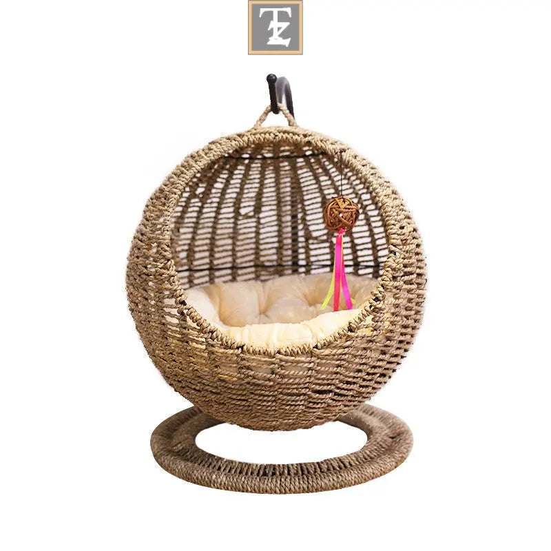 Pet Cat Litter Round Semi-enclosed Opening Cat Hanging Basket
