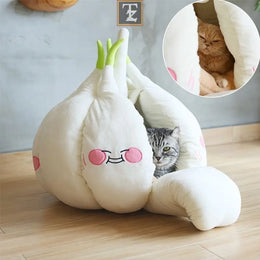 Pet Tent Bed for Pets Winter Warm Cave Soft Cushion House Sleeper Bed with Mat 