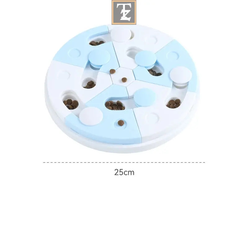 Pet Toy Blue And White Jigsaw Puzzle Feeding Tray