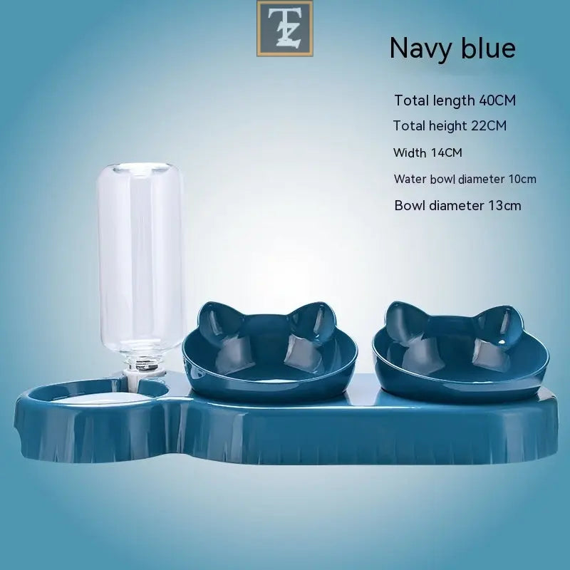 Plastic Double Bowl Anti Roll Pet Products For Cats