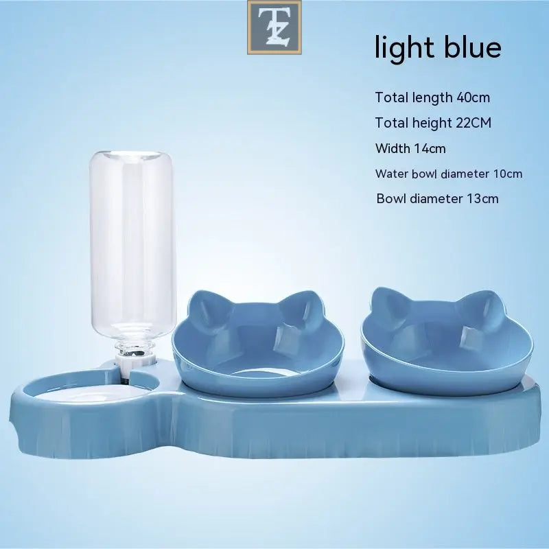 Plastic Double Bowl Anti Roll Pet Products For Cats
