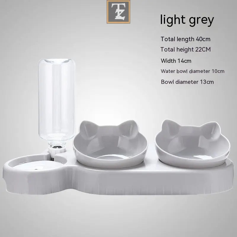Plastic Double Bowl Anti Roll Pet Products For Cats
