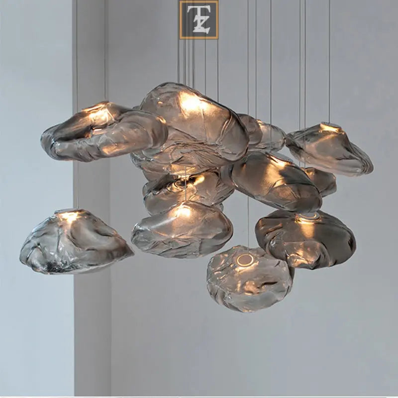 Postmodern Light Luxury Glass Decorative Chandelier Routine Essentials Studio