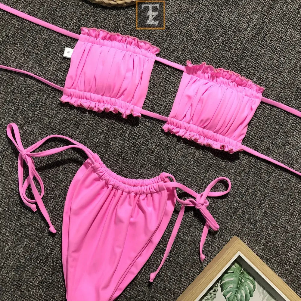 Sexy pleated bikini