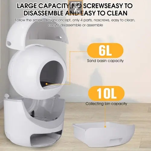 Smart Automatic Litter Box App Controls 4G WiFi, Double Deodorization