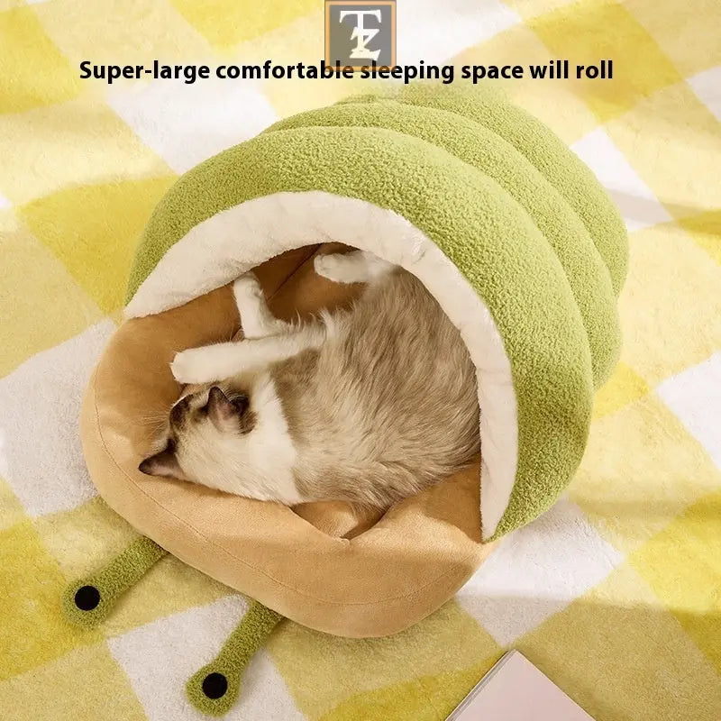 Warm Cat Semi-closed Snail Slippers Nest Pet Products