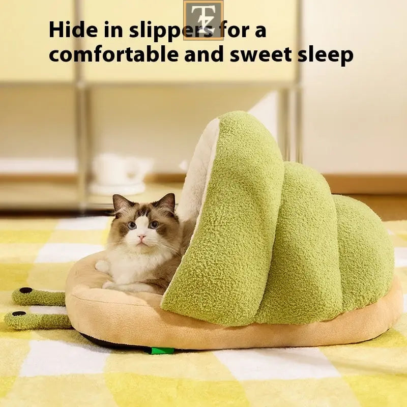 Warm Cat Semi-closed Snail Slippers Nest Pet Products