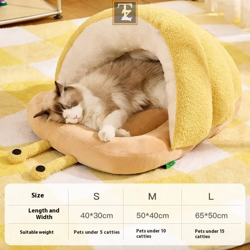 Warm Cat Semi-closed Snail Slippers Nest Pet Products