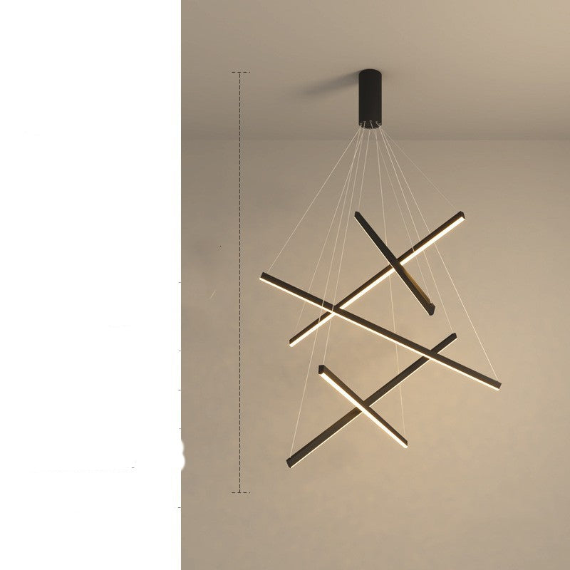 Lampadario moderno semplice per atmosfera, piccolo appartamento di lusso, lampade vuote per scuola superiore