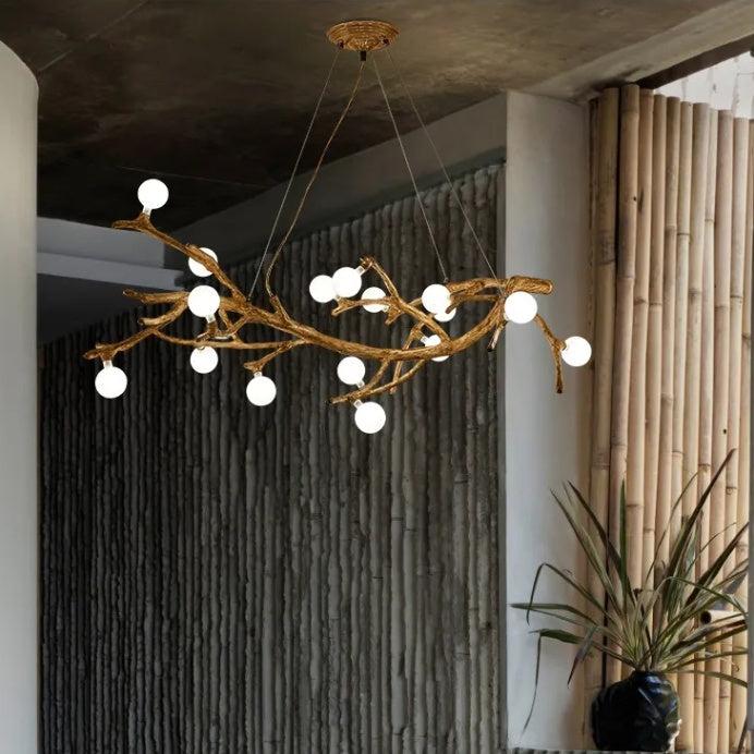 Lampadario da ristorante Luci decorative a forma di ramo di albero Lampade a vento giapponesi Wabi-sabi Zen