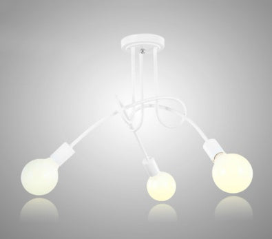 Lampadario minimalista creativo in ferro con tubo di ferro