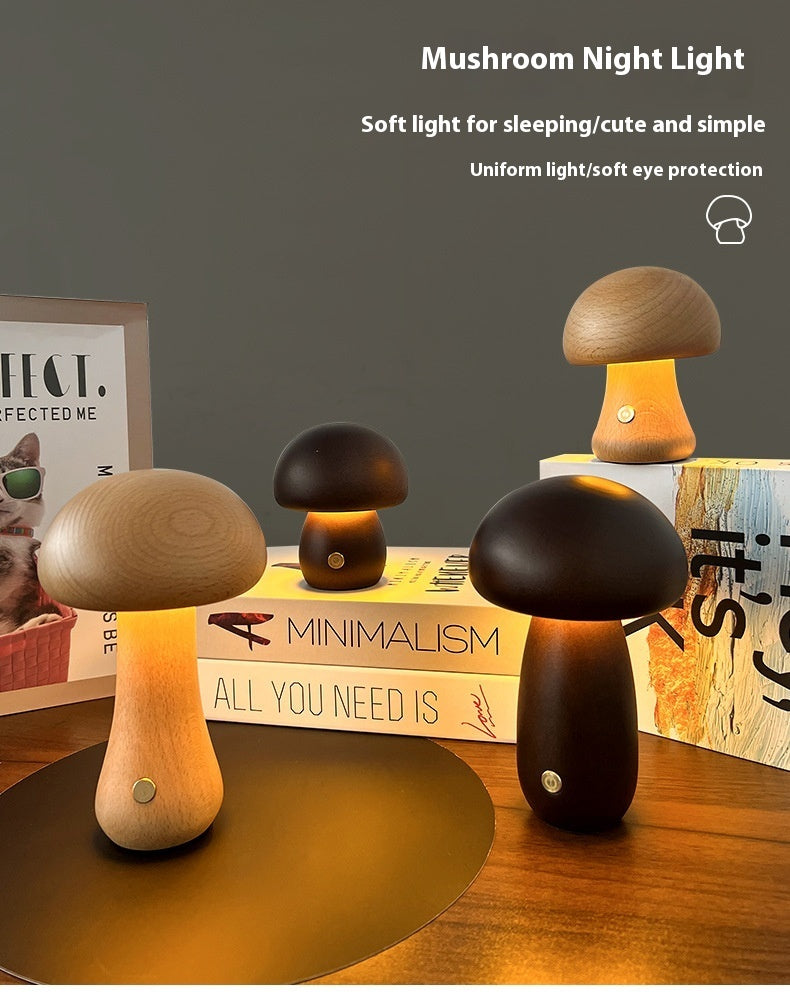 Lampada da comodino per camera da letto con decorazione a fungo, regalo creativo