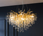 Lampadario di lusso postmoderno con goccia d'acqua e lampada di cristallo con atmosfera