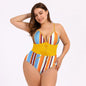 Women's Plus Size Bikini Printed Bouquet Waist TEZZONMAART